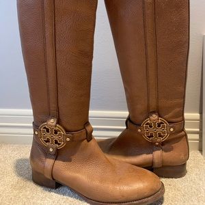 Tory Burch Brown Leather Amanda Riding Boots